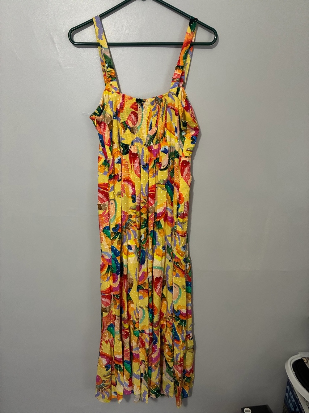 NWT FARM Rio Yellow Tropical Print Tiered Maxi Dress with Multicolor Accents - Picture 5 of 8